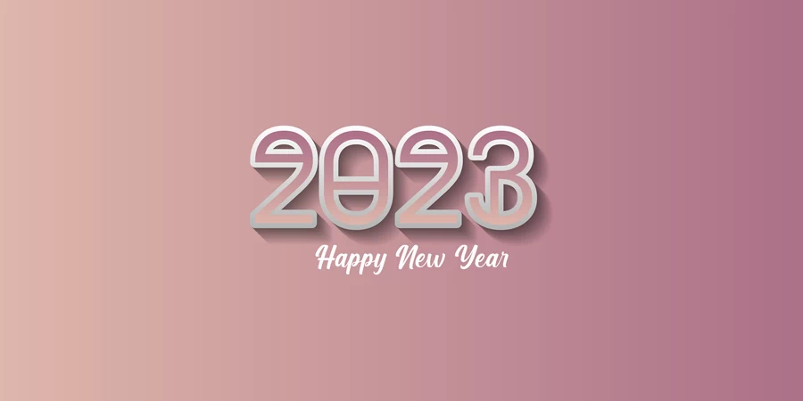 2023新年春节兔年数字字体特效插画背景海报AI矢量设计素材模板【120】